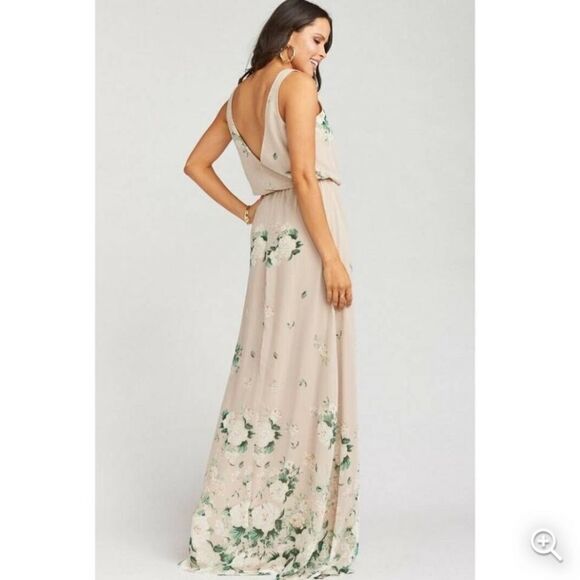 NWT SHOW ME YOUR MUMU KENDALL MAXI DRESS FLORAL BOUQUET BEIGE SIZE XXS - Picture 3 of 9